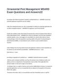 Ornamental Pest Management MDARD Exam Questions and Answers