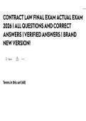 CONTRACT LAW FINAL EXAM ACTUAL EXAM 2026 &vert; ALL QUESTIONS AND CORRECT ANSWERS &vert; VERIFIED ANSWERS &vert; BRAND NEW VERSION&excl;