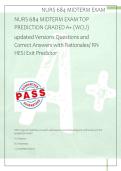 NURS 684 MIDTERM EXAM TOP  PREDICTION GRADED A&plus; &lpar;WCU&rpar;  updated Versions Questions and  Correct Answers with Rationales&sol; RN  HESI Exit Predictor 