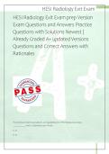 HESI Radiology Exit Exam prep Version  Exam Questions and Answers Practice  Questions with Solutions Newest &vert;  Already Graded A&plus; updated Versions  Questions and Correct Answers with  Rationales  