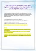 NSG 3130&sol; NSG 3130 Exam 3 &vert; 2026&sol;2027  Update &vert; Fundamentals of Nursing Practice II  &vert; Verified Q&A Pack &vert; Grade A 