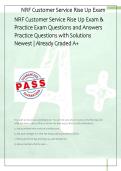 NRF Customer Service Rise Up Exam &  Practice Exam Questions and Answers  Practice Questions with Solutions  Newest &vert; Already Graded A&plus; 