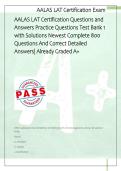 AALAS LAT Certification Questions and  Answers Practice Questions Test Bank 1  with Solutions Newest Complete 800  Questions And Correct Detailed  Answers&vert; Already Graded A&plus; 