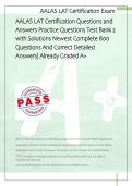 AALAS LAT Certification Questions and  Answers Practice Questions Test Bank 2  with Solutions Newest Complete 800  Questions And Correct Detailed  Answers&vert; Already Graded A&plus; 