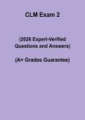 CLM Exam 2 PDF &ndash; Study Guide&comma; Practice Questions & Answers
