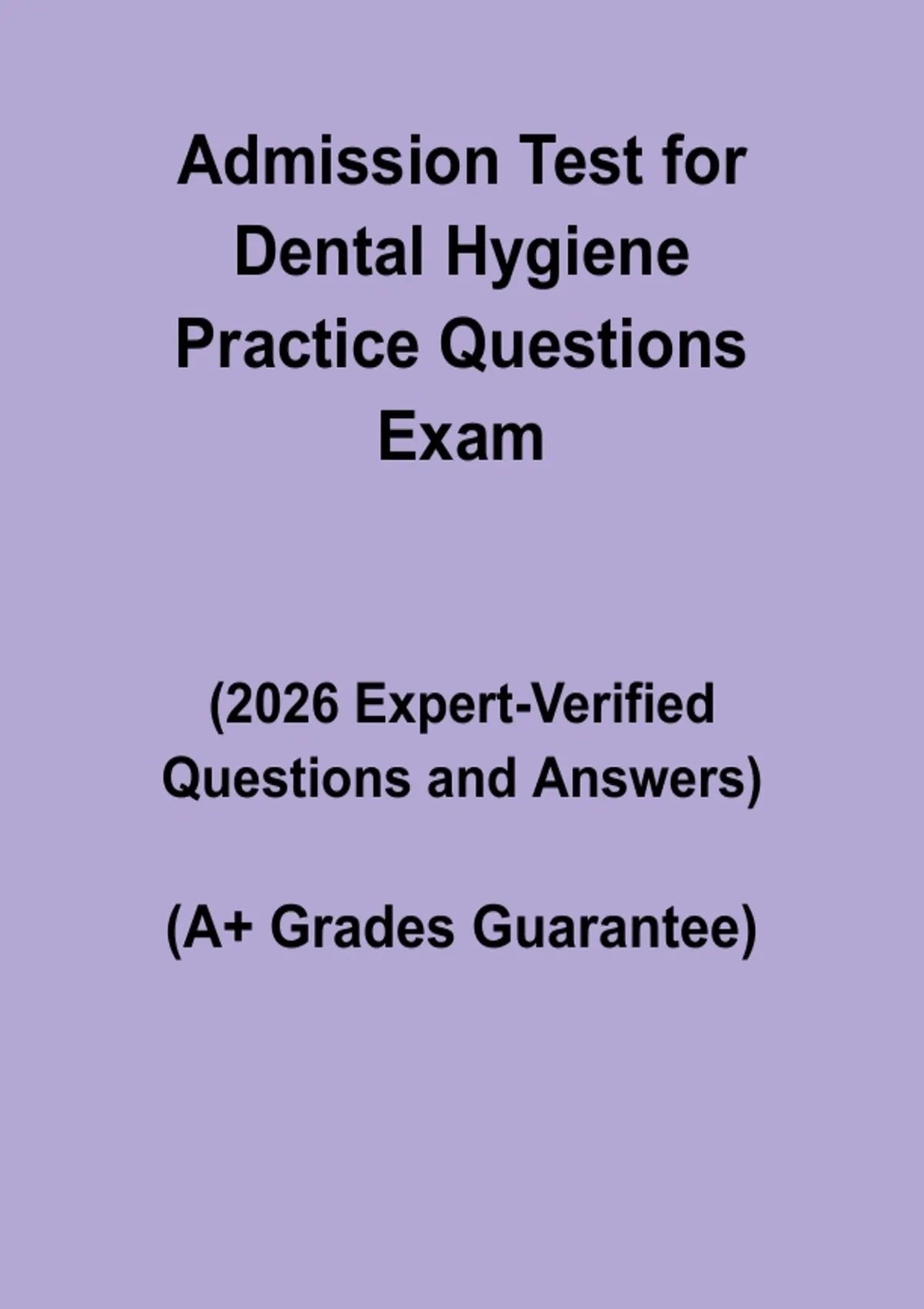 Dental Hygiene Admission Test PDF – Practice Questions & Study Guide ...