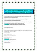 ATI Medical Surgical Content Mastery Exam  questions and answers 20262027 A&plus; Grade