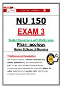 NU 150 Exam 3 Pharmacology Tested Questions &lpar;2026&sol;2027&rpar; PDF &vert; Nursing &vert; Galen College