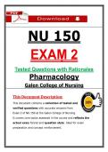 &lpar;Exams 1&ndash;4&rpar; For NU 150 Pharmacology Complete Exam Bundle &vert; Galen College &lpar;PDF&rpar;