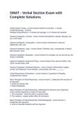GMAT - Verbal Section Exam with Complete Solutions