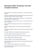 Manhattan GMAT Vocabulary Test with Complete Solutions