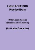 Latest ACHE BOG Practice Exam PDF &ndash; Study Guide & Practice Questions