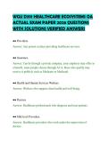 WGU D391 HEALTHCARE ECOSYSTEMS OA  ACTUAL EXAM PAPER 2026 QUESTIONS  WITH SOLUTIONS VERIFIED ANSWERS