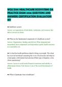 WGU D391 HEALTHCARE ECOSYSTEMS OA  PRACTICE EXAM 2026 QUESTIONS AND  ANSWERS CERTIFICATION EVALUATION  SET 