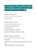 WGU D446 ADULT HEALTH 2 FINAL TEST  PAPER 2026 COMPLETE QUESTIONS AND  CORRECT ANSWERS GRADED A&plus; 