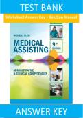 Worksheet Answer Key & Solution Manual for Medical Assisting&colon; Administrative and Clinical Competencies &ndash; 9th Edition by Michelle Blesi &vert; Complete Answers &lpar;2026&rpar;