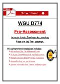 WGU D774 &lpar;Objective & Pre-Assessment&rpar; Business Accounting &vert; Complete Package Bundle &lpar;PDF&rpar;