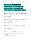 WGU D488 OA CYBERSECURITY  ARCHITECTURE AND ENGINEERING  CERTIFICATION EVALUATION 2026  QUESTIONS WITH ANSWERS GRADED A&plus; 