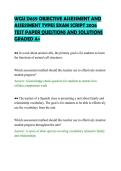 WGU D659 OBJECTIVE ASSESSMENT AND  ASSESSMENT TYPES EXAM SCRIPT 2026  TEST PAPER QUESTIONS AND SOLUTIONS  GRADED A&plus; 