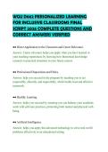 WGU D662 PERSONALIZED LEARNING  FOR INCLUSIVE CLASSROOMS FINAL  SCRIPT 2026 COMPLETE QUESTIONS AND  CORRECT ANSWERS VERIFIED