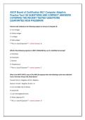ASCP Board of Certification MLT Computer Adaptive  Practice Test 100 QUESTIONS AND CORRECT ANSWERS  COVERING THE RECENT TESTED QUESTIONS  GUARANTEE HIGH PASSMARK 