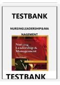 Test Bank - Nursing Leadership & Management&comma; 3rd Edition By Patricia Kelly&comma; All 31 Chapters Covered&comma; Verified Latest Edition