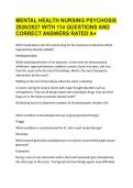 Mental Health Nursing Psychosis 2026&sol;2027&colon; 114 Questions & Correct Answers &ndash; Schizophrenia&comma; Antipsychotics&comma; Hallucinations&comma; Delusions&comma; EPS & More &lpar;Rated A&plus; Exam Prep for Nursing Students&rpar;