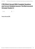CTRI EXAM Newest 2026 Complete Questions and Correct Detailed Answers &lpar;Verified Answers&rpar; &vert;Already Graded A&plus;