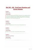 Biol 240 - UW - Final Exam Questions and Correct Answers