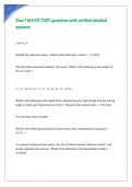 Teas 7 MATH TEST questions with verified detailed answers