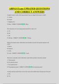 ARPAS Exam UPDATED QUESTIONS  AND CORRECT ANSWERS