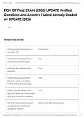 PCN 107 Final EXAM &lpar;2026&rpar; UPDATE Verified Questions And Answers &vert; Latest Already Graded A&plus; UPDATE &vert;2026