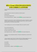 HPA 2 Exam UPDATED QUESTIONS  AND CORRECT ANSWERS