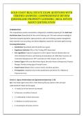  Gold Coast Real Estate Licensing Exam &ndash; Gold Coast Schools &vert; Verified Questions and Answers Study Guide