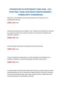 INTRODUCTION TO CRYPTOGRAPHY FINAL EXAM &ndash; FULL STUDY PACK &vert; MCQS&comma; SOLUTIONS & VERIFIED ANSWERS &vert; CYBERSECURITY FUNDAMENTALS