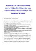 Rio Salado BIO 201 Exam 2 &ndash; Questions and Answers with Complete Solution Actual Exam 2026&sol;2027 Detailed Rationales Graded A&plus; - Pass Guaranteed - A&plus; Graded