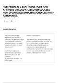 HESI Milestone 2 EXAM QUESTIONS AND ANSWERS GRADED A&plus; ASSURED SUCCESS NEW UPDATE 2026 &lpar;MULTIPLE CHOICES&rpar; WITH RATIONALES&period;