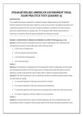 American Government Final Exam &ndash; StraighterLine &vert; Practice Test Questions and Answers Study Guide &lpar;Graded A&rpar;