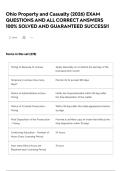 Ohio Property and Casualty &lpar;2026&rpar; EXAM QUESTIONS AND ALL CORRECT ANSWERS 100&percnt; SOLVED AND GUARANTEED SUCCESS&excl;&excl;