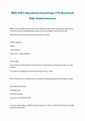 WGU D307 Educational Psychology&period; Questions With Verified Answers