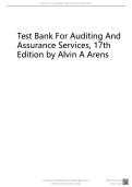 Test Bank for Auditing and Assurance Services &lpar;An Integrated Approach&rpar; 17th Edition by Alvin A Arens &vert;All 26 Chapters &vert;100&percnt; A&plus; & Latest