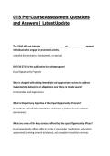 OTS Pre-Course Assessment Questions and Answers&vert; Latest Update