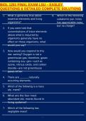 BIOL 1201 FINAL EXAM LSU &ndash; EASLEY QUESTIONS & DETAILED COMPLETE SOLUTIONS