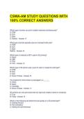 CSWA-AM STUDY QUESTIONS WITH 100&percnt; CORRECT ANSWERS