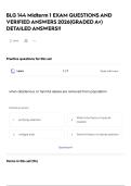 BLG 144 Midterm 1 EXAM QUESTIONS AND VERIFIED ANSWERS 2026&lpar;GRADED A&plus;&rpar; DETAILED ANSWERS&excl;&excl;