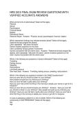 NRS 3016 FINAL EXAM REVIEW QUESTIONS WITH VERIFIED ACCURATE ANSWERS