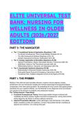 Elite Test Bank&colon; Nursing for Wellness in Older Adults &lpar;2026&sol;2027 Edition&rpar; &ndash; Full Questions & Answers by Miller