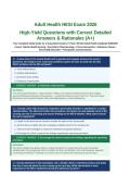 Adult Health HESI Exam 2026 High-Yield Questions with Correct Detailed Answers & Rationales &lpar;A&plus;&rpar;