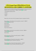 CWS Exam Prep UPDATED ACTUAL  QUESTIONS AND CORRECT ANSWERS