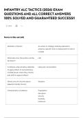 INFANTRY ALC TACTICS &lpar;2026&rpar; EXAM QUESTIONS AND ALL CORRECT ANSWERS 100&percnt; SOLVED AND GUARANTEED SUCCESS&excl;&excl;